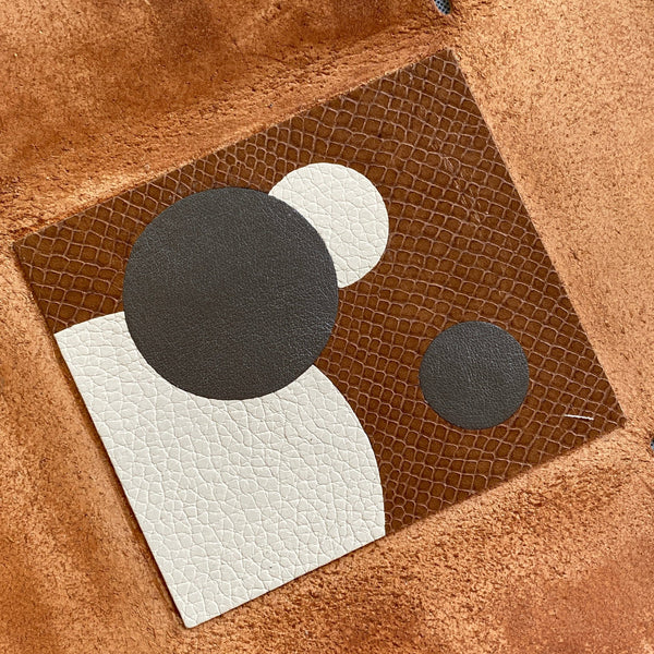 vide poche marqueterie de cuir