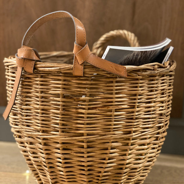 panier en osier vintage revisité avec cuir, sellier, maroquinier, carole pradelle, ippyoo, colombes