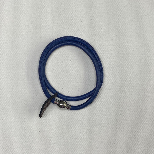 bracelet double tour en agneau plongé, carole pradelle, artisan d'art, colombes, 92