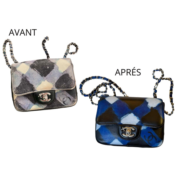 Rénovation d'un ac en cuir Chanel apres formation chez IPPYOO