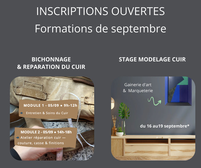 formations et stages cuir de septembre , artisanat cuir, ippyoo, Carole Pradelle