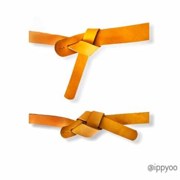 simple ou double nœud de la ceinture d'ippyoo