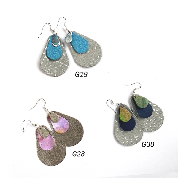 Boucles d'oreilles, Annabelle Mai, Carole PRADELLE, PAPIER DILU, ippyoo, bijoux, cuir, aquarelle, art, artisanat d'art  Modifier le texte alternatif