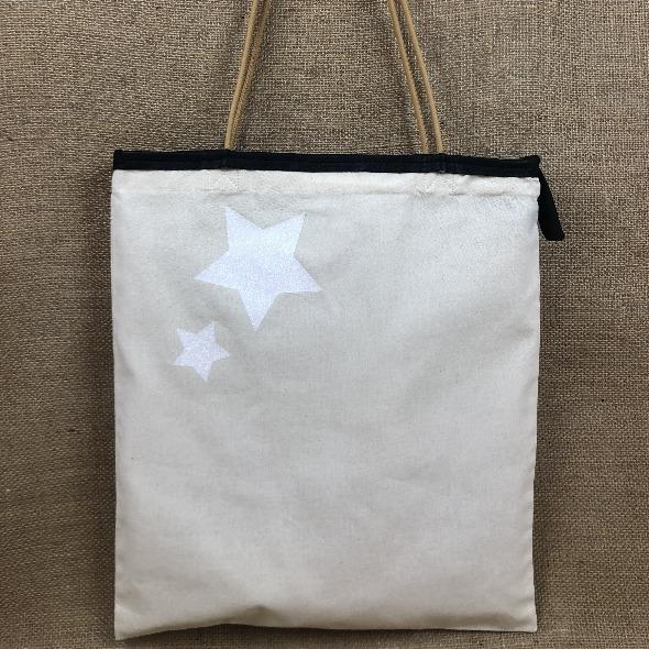 TOTE BAG Toile § Cuir / sable § naturel SLIM