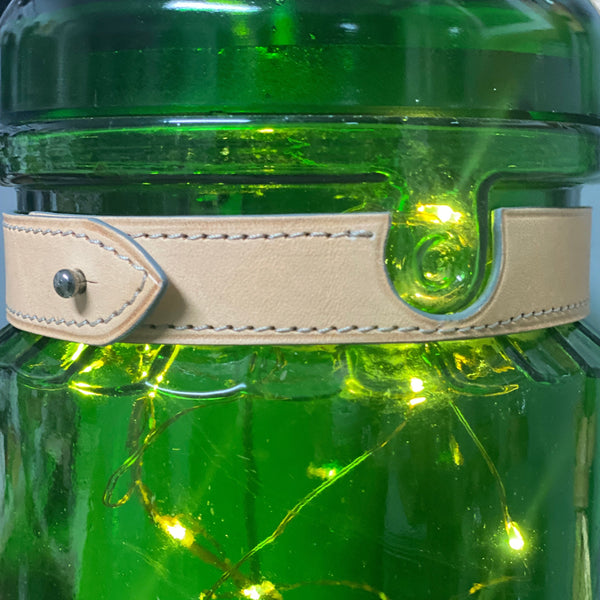 LUMINEUX - verre vert CUIR - L